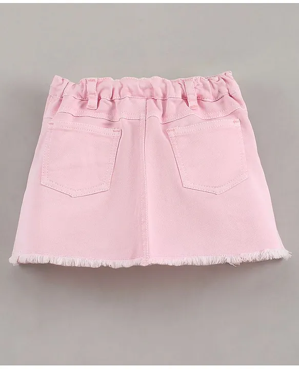 Pastel pink denim outlet skirt