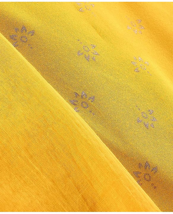 Pine Kids Singlet Sleeves Printed Kurta with Sharara and Bordered Dupatta - Yellow