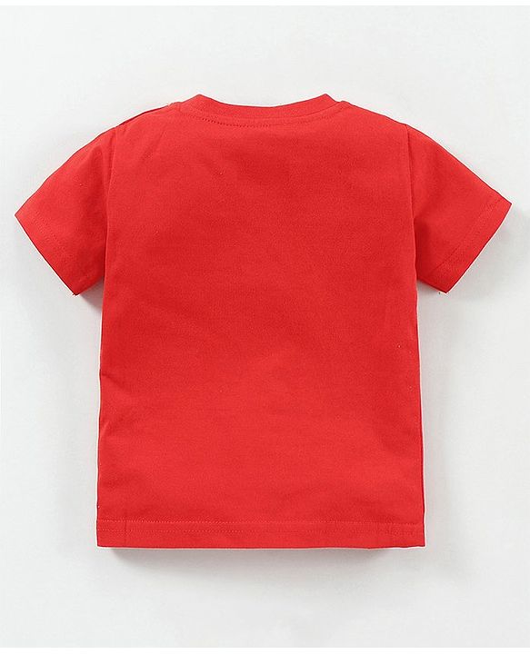 Babyhug Half Sleeves Cotton T-shirt Printed - Red
