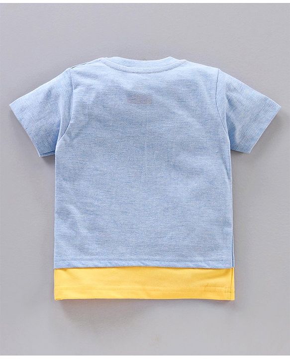Babyhug Half Sleeves Cotton T-shirt Mickey Mouse Graphic - Light Blue