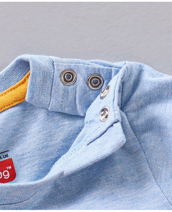 Babyhug Half Sleeves Cotton T-shirt Mickey Mouse Graphic - Light Blue