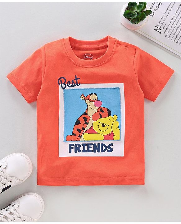 Babyhug Half Sleeves Cotton T-shirt Winnie the Pooh Graphic - Red