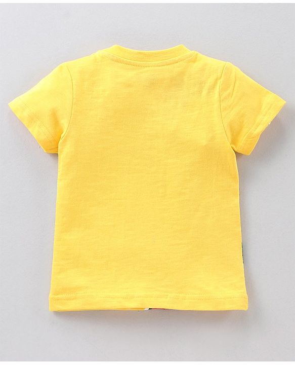 Babyhug Half Sleeves Tee Mickey Mouse Print - Yellow