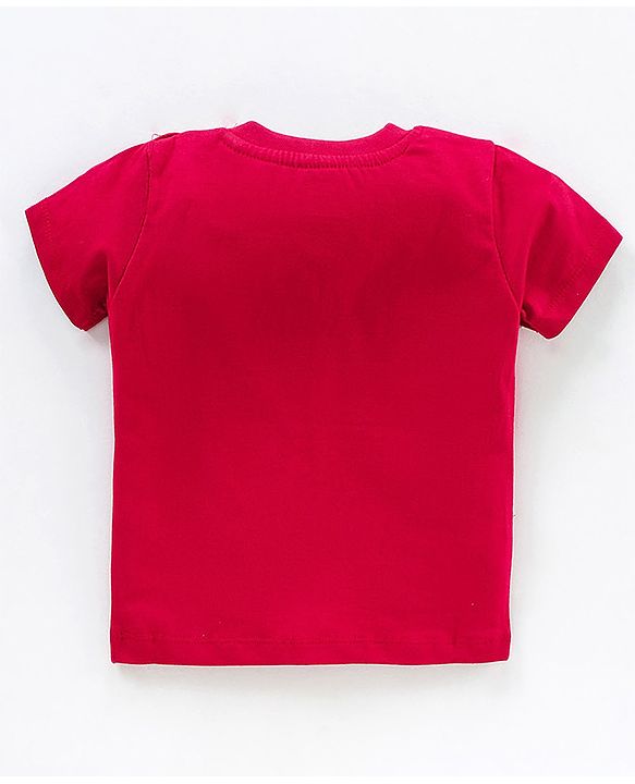 Babyhug Half Sleeves Tee Mickey Print - Red