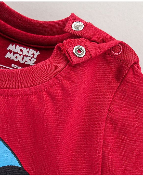 Babyhug Half Sleeves Tee Mickey Print - Red