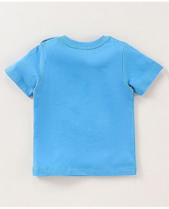 Babyhug Half Sleeves Cotton T-Shirt Mickey Print - Blue