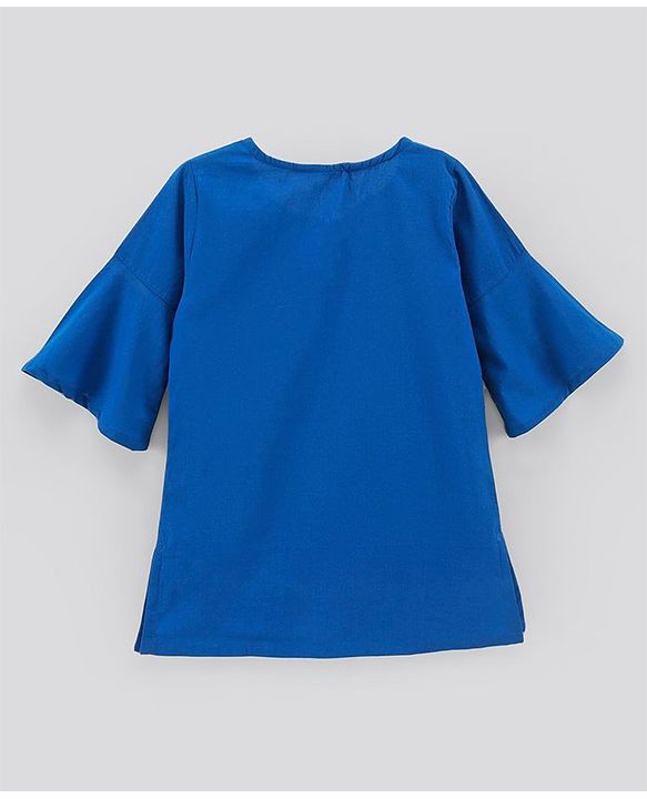 Pine Kids Kurti & Sharara Set with Dupatta Printed- Blue