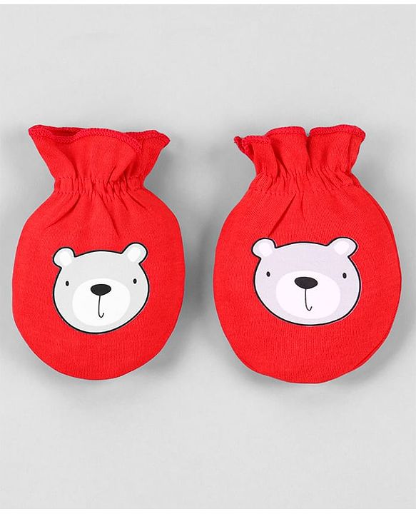 Babyhug 100% Cotton Mittens Pack of 3 - Multicolor