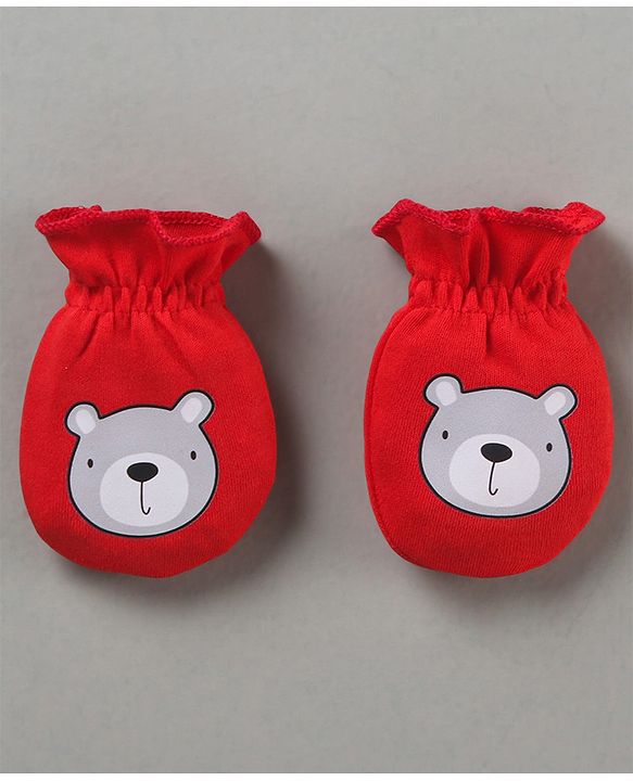 Babyhug 100% Cotton Mittens Pack of 3 - Multicolor