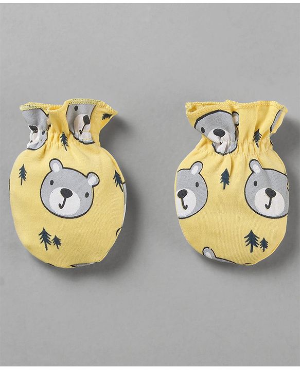 Babyhug 100% Cotton Mittens Pack of 3 - Multicolor