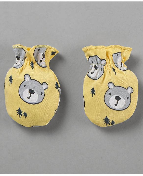 Babyhug 100% Cotton Mittens Pack of 3 - Multicolor