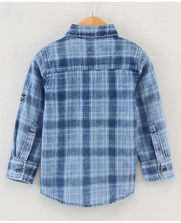 Babyhug Full Sleeves Cotton Checks Print Shirt - Blue