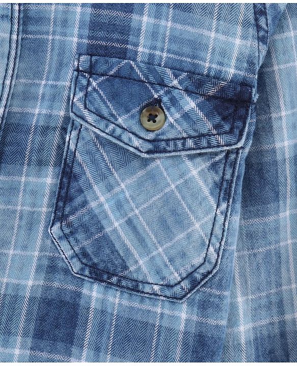 Babyhug Full Sleeves Cotton Checks Print Shirt - Blue