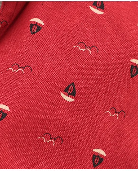 Babyhug  Half Sleeves Shirt Boat Print - Red