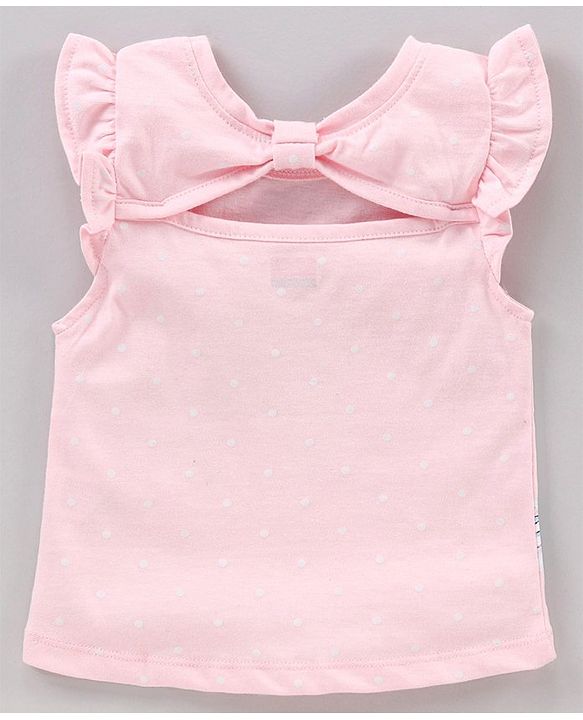 Babyhug Flutter Sleeves Tee Floral Print - Pink