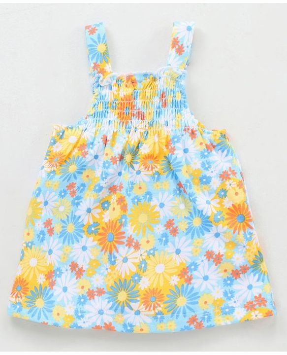 Babyhug Singlet Top Floral Print - Blue