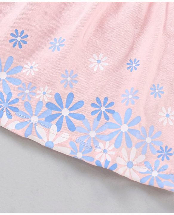 Babyhyg Singlet Top With Graphics & Smocking Detailing Floral Print - Pink