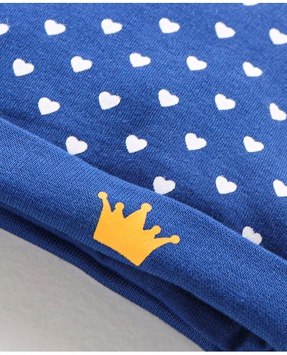 Babyhug 100% Cotton Cap Mittens & Booties Blue - Diameter 10 cm