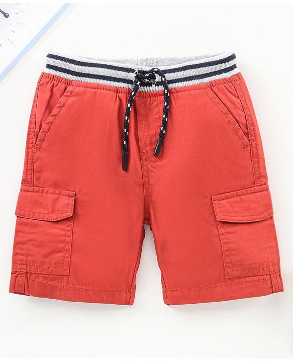 Babyhug Knee Length Cotton Shorts - Orange