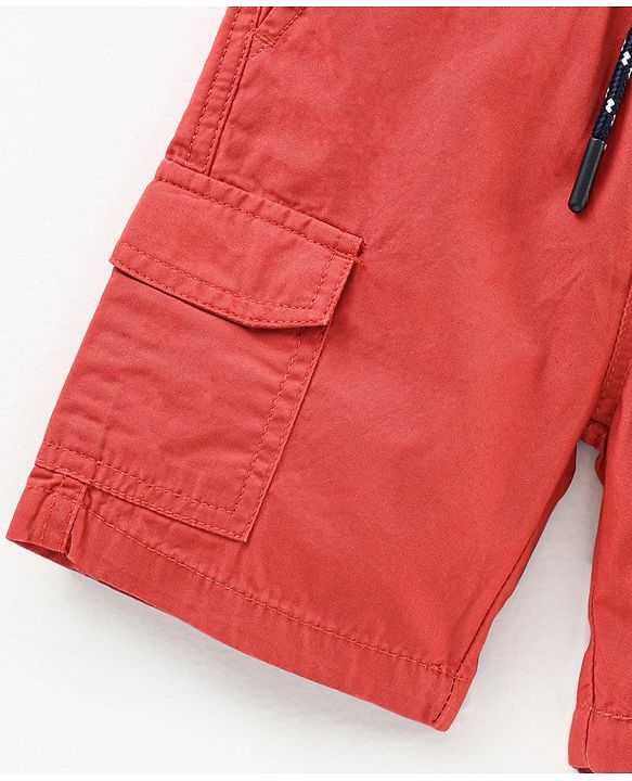 Babyhug Knee Length Cotton Shorts - Orange