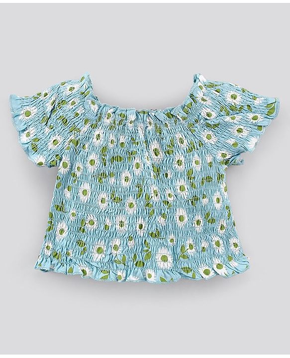 Pine Kids Cropped Length Top with High Waist Printed Shorts - Multicolor