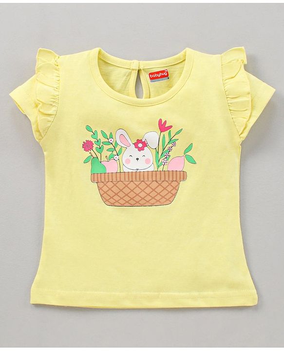 BABYHUG GIRL'S PACK OF 3 HALF SLEEVES TEE WITH GRAPHICS & FRILL DETAILING