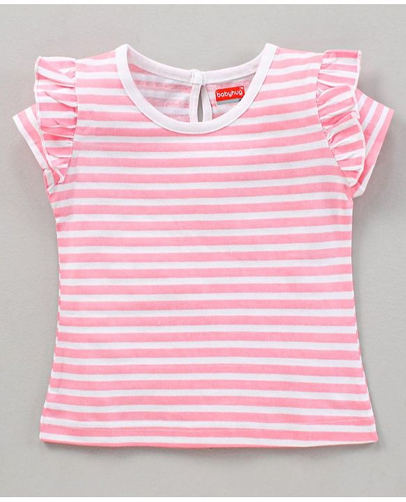 BABYHUG GIRL'S PACK OF 3 HALF SLEEVES TEE WITH GRAPHICS & FRILL DETAILING