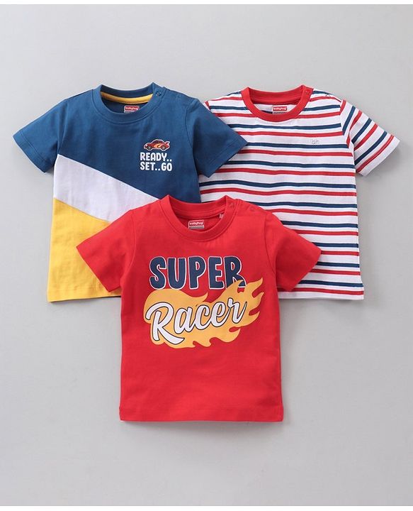 Babyhug Half Sleeves T-Shirt Pack Of 3 - Multicolor