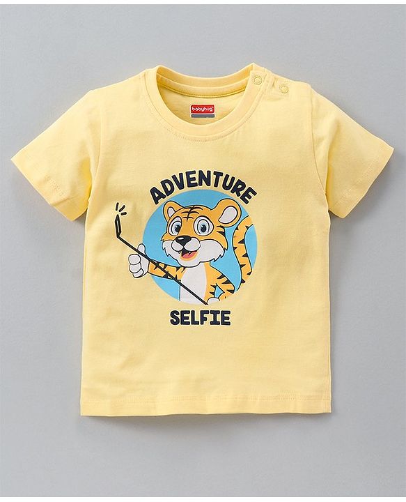 Babyhug Half Sleeves Printed T-Shirts Pack Of 3 - Yellow Green White