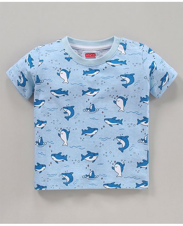 Babyhug Half Sleeves Printed T-Shirts Pack Of 3 - Blue Orange White