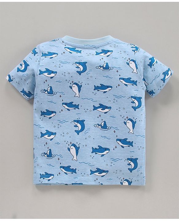 Babyhug Half Sleeves Printed T-Shirts Pack Of 3 - Blue Orange White