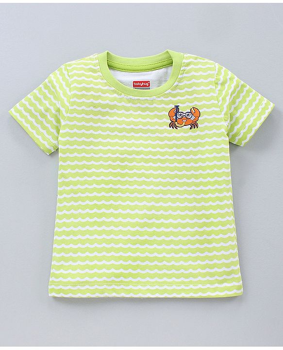 Babyhug Half Sleeves T-Shirts Multi Print Pack of 3 - White Green Orange