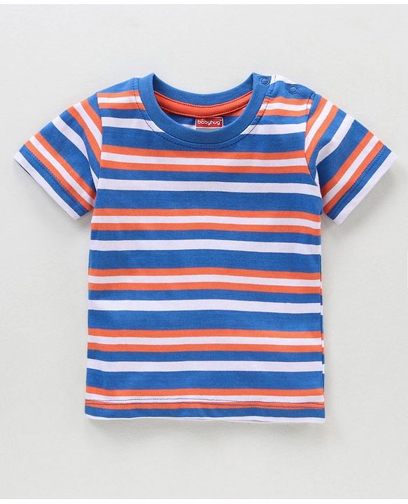 Babyhug Half Sleeves Printed & Striped T-shirts Pack of 3 - Multicolor