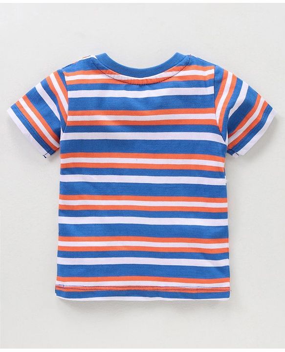 Babyhug Half Sleeves Printed & Striped T-shirts Pack of 3 - Multicolor