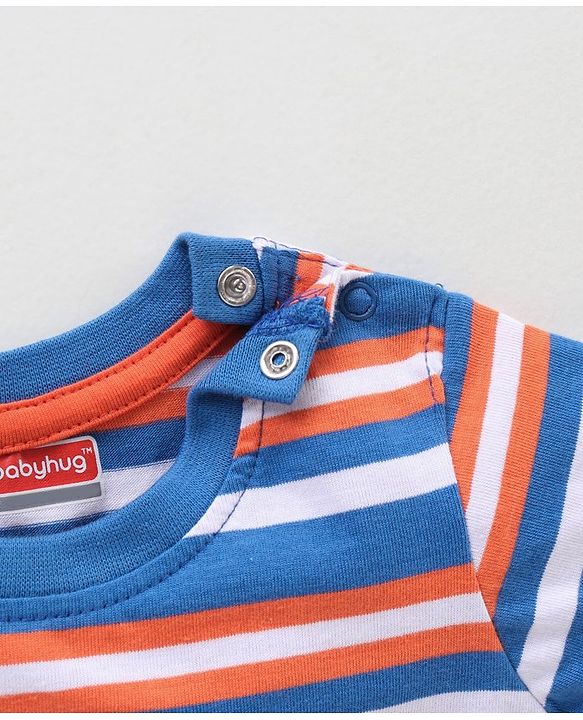 Babyhug Half Sleeves Printed & Striped T-shirts Pack of 3 - Multicolor