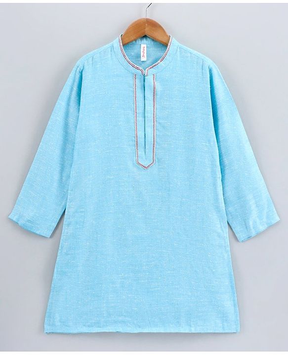 Babyhug Full Sleeves Cotton Kurta Payjama Set - White
