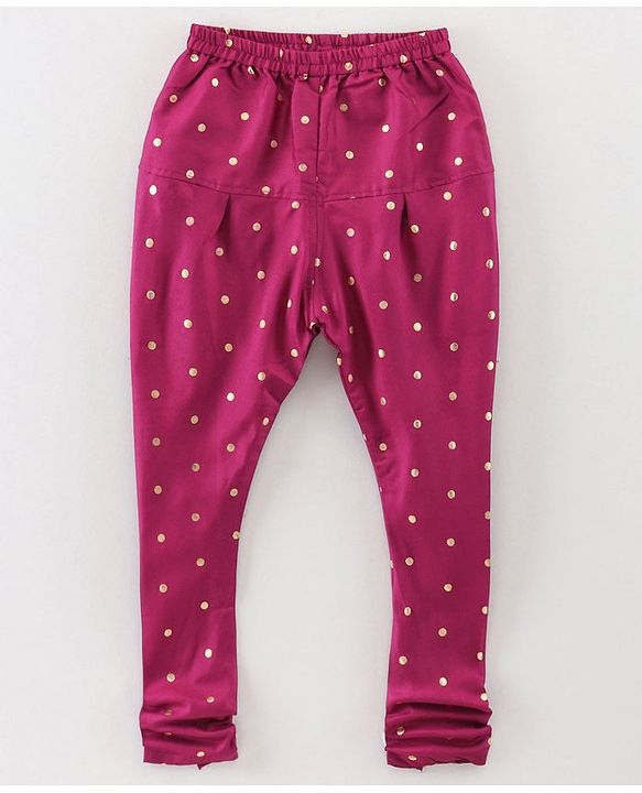 Babyhug 3/4th Sleeves Printed Kurti and Chudidar Set with Embroidered Jacket - Magenta
