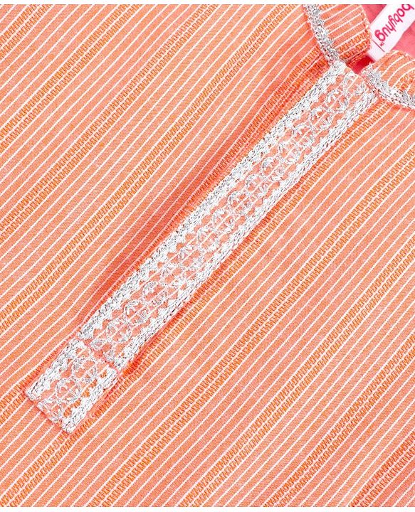 Babyhug Full Sleeve Kurta Payjama Set - Orange White