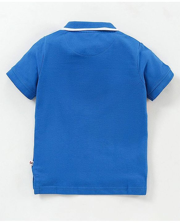 Babyhug Half Sleeves Cotton Color Block T-Shirt- Blue