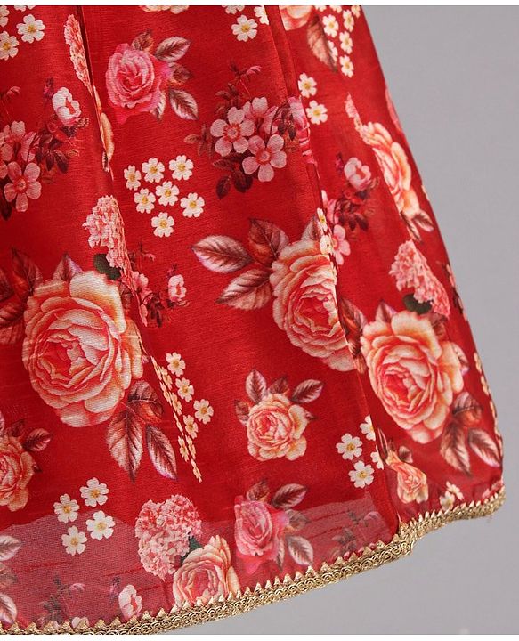 Babyhug Sleeveless Choli & Lehenga with Dupatta - Maroon