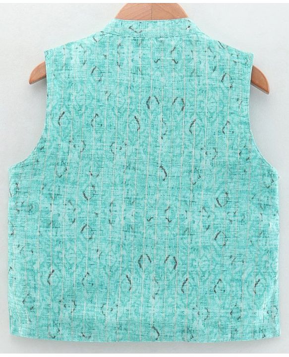 Babyhug Full Sleeves Solid Kurta and Payjama with Printed Waistcoat - Maroon