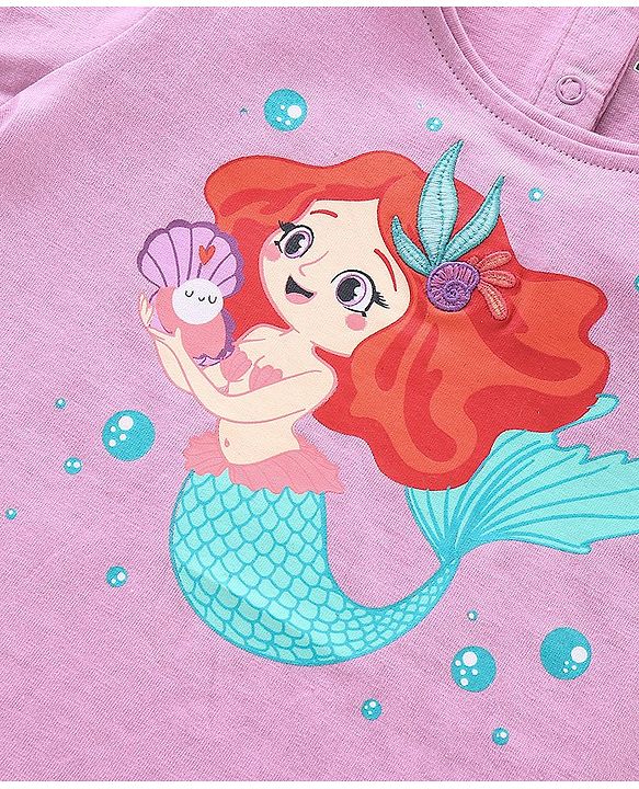 Babyhug Half Sleeves Tee Mermaid Print - Pink