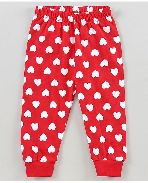 Babyhug Full Sleeves Tee & Pajama Set Panda Print - Red