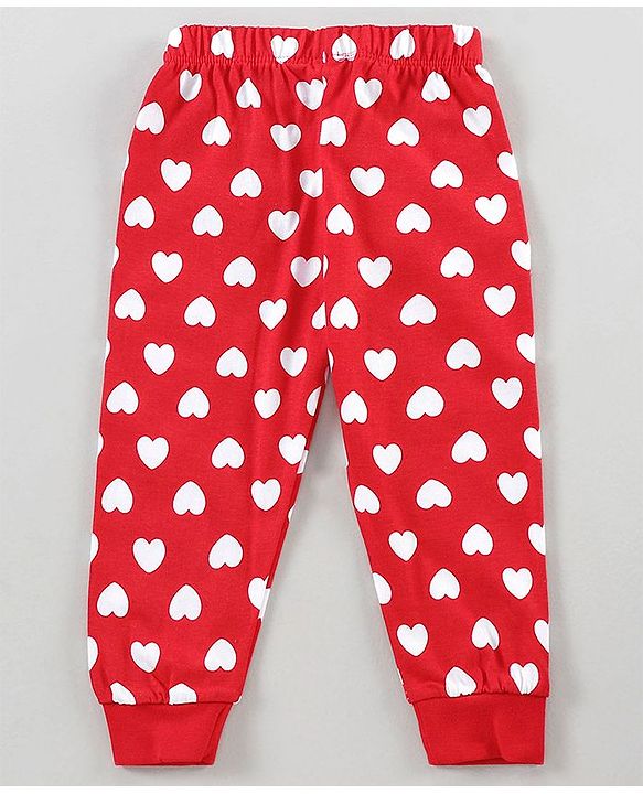 Babyhug Full Sleeves Tee & Pajama Set Panda Print - Red