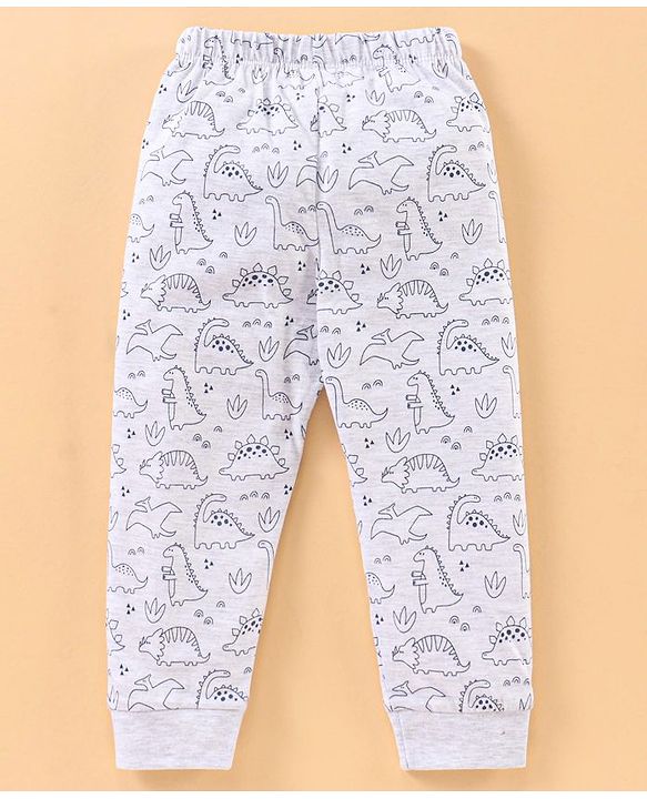 Babyhug Half Sleeves Nightwear Pajama Set Dino Print - Blue