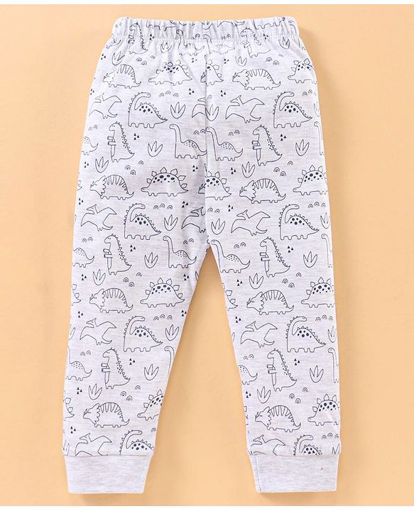 Babyhug Half Sleeves Nightwear Pajama Set Dino Print - Blue