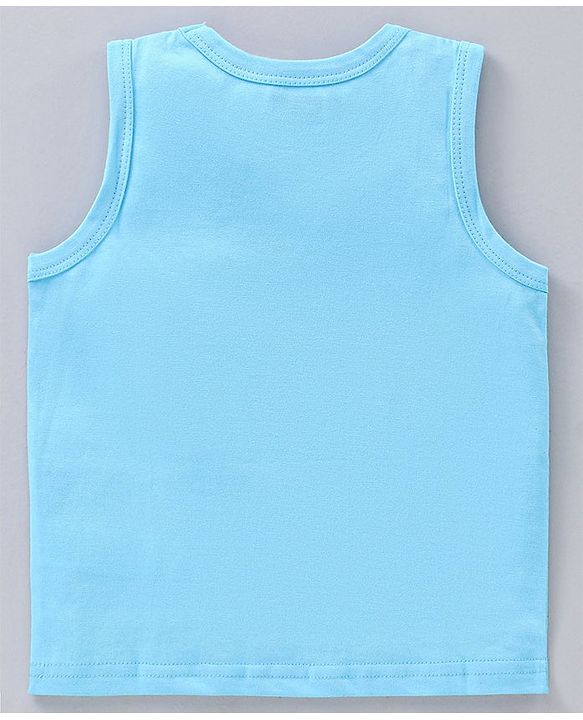Babyhug Sleeveless Printed T-Shirts Pack Of 3 - Blue White