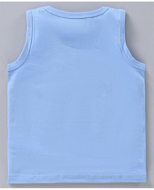 Babyhug Sleeveless Printed T-Shirts Pack Of 3 - Blue White