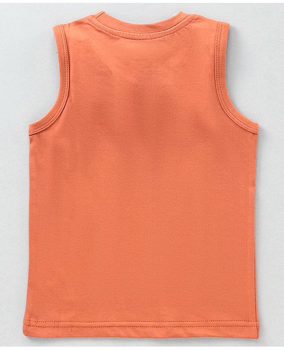 Babyhug Sleeveless T-Shirt Text Print - Orange