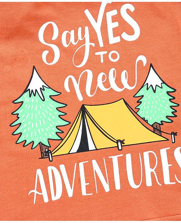 Babyhug Sleeveless T-Shirt Text Print - Orange